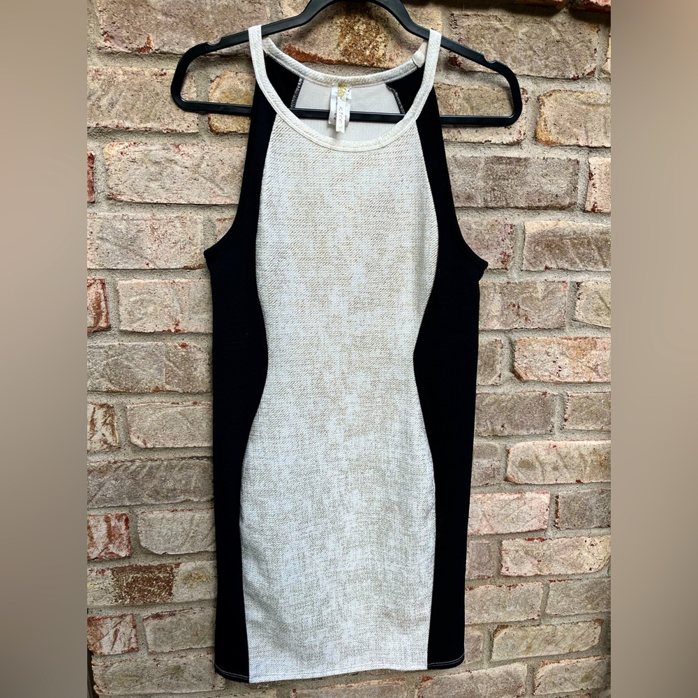 KTOO Black and Gold Mini Dress